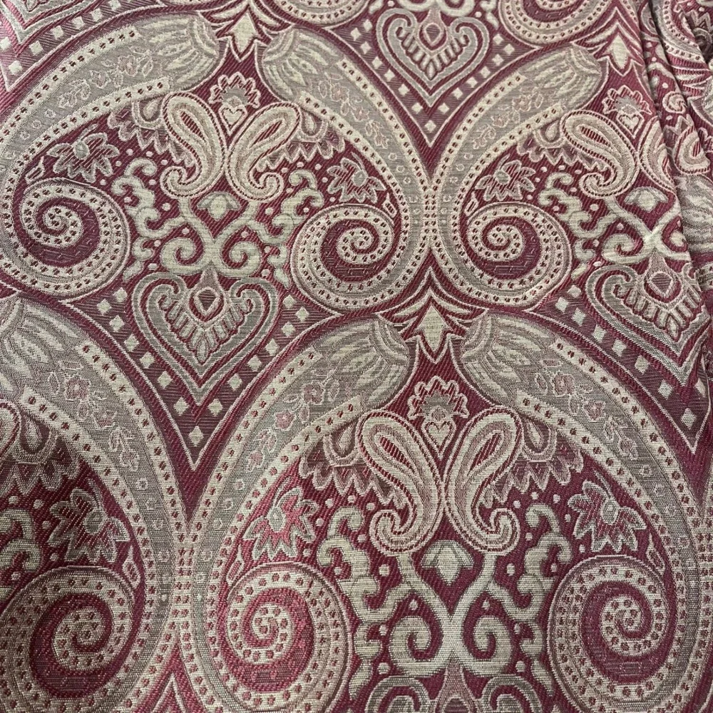 Allen + Roth Vtg Style Red Gold Paisley Lined Curtain Panels 48x82 Set of 2